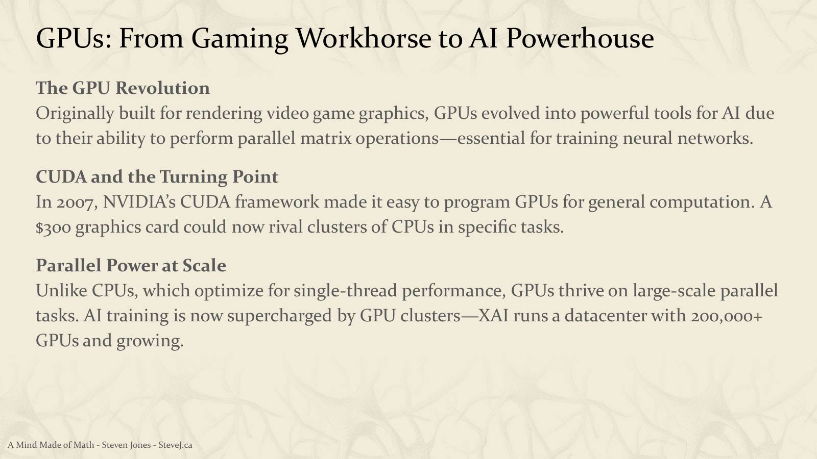 Slide 17: GPUs: From Gaming Workhorse to AI Powerhouse