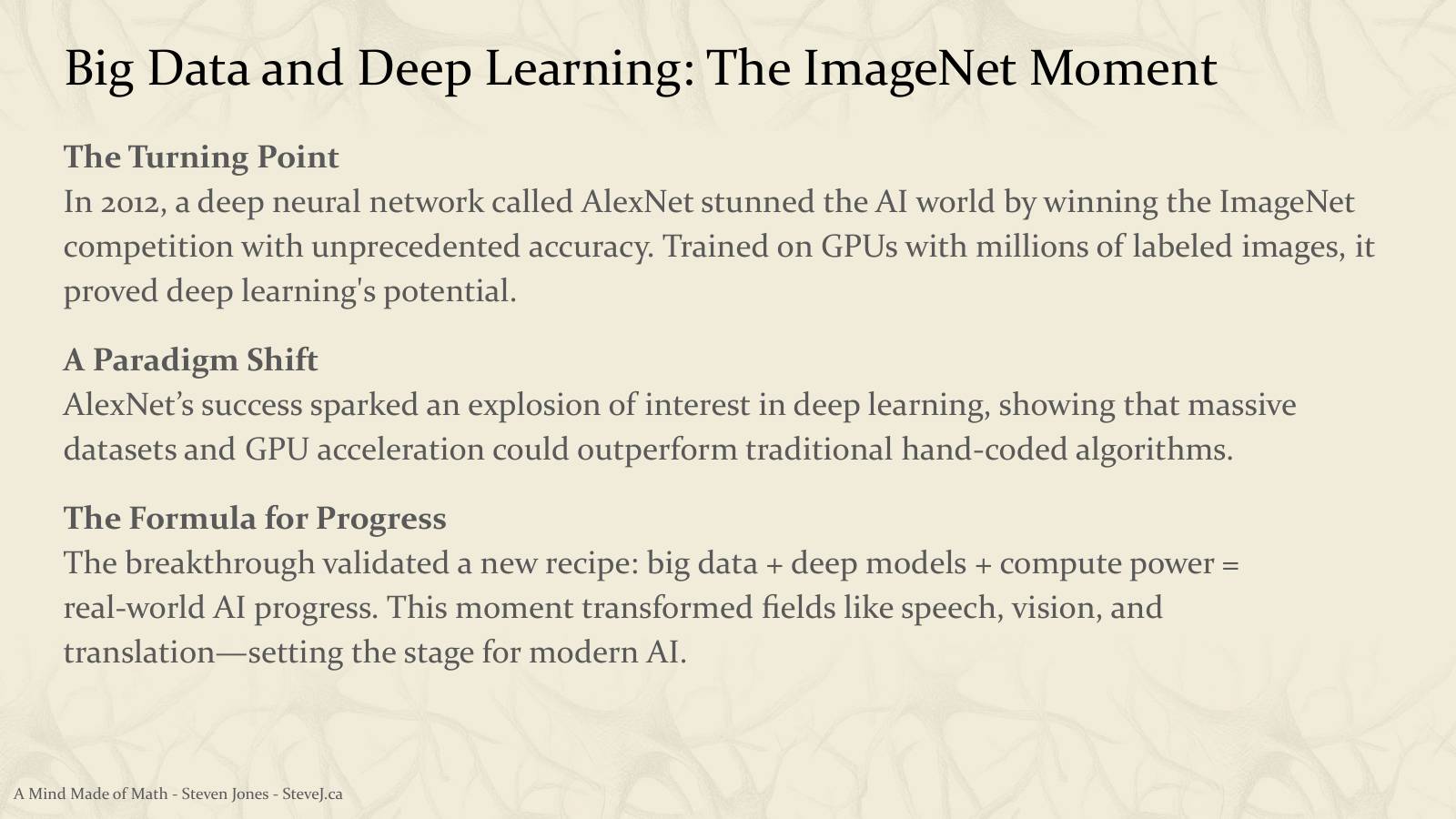 Slide 18: Big Data and Deep Learning: The ImageNet Moment