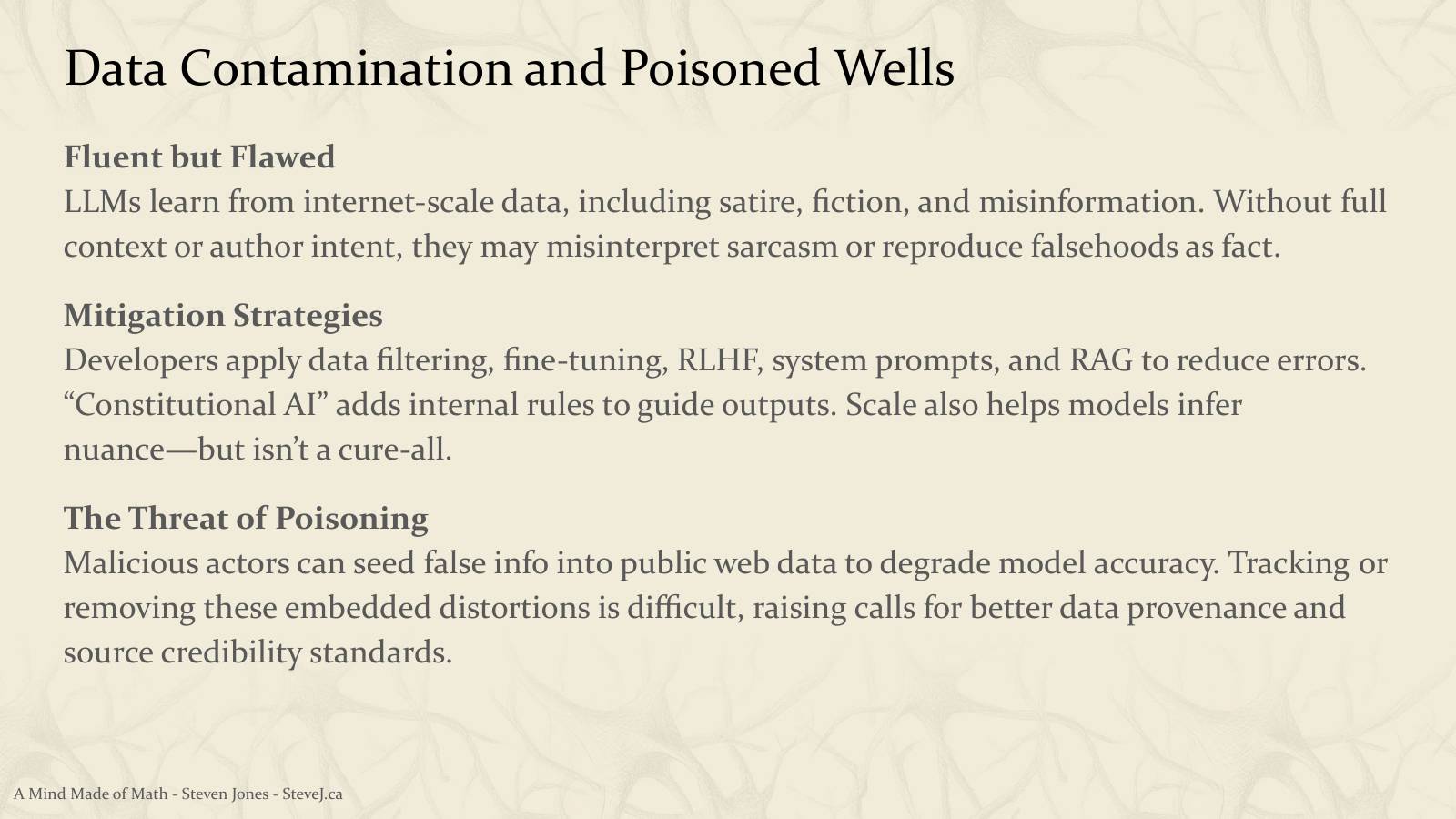 Slide 32: Data Contamination and Poisoned Wells