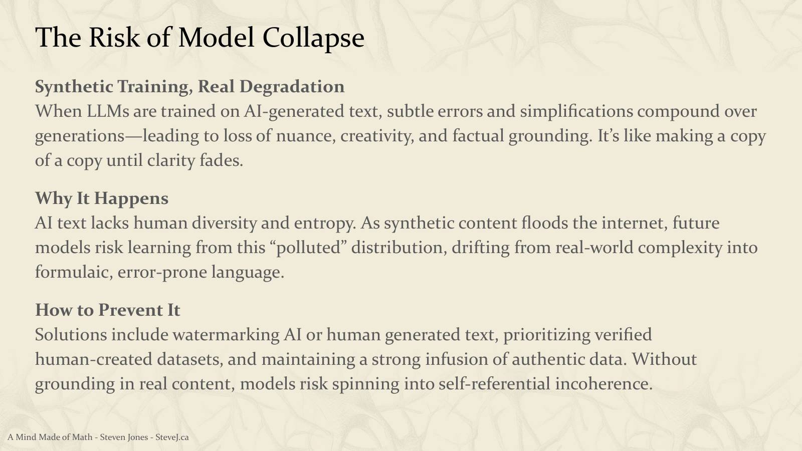 Slide 34: The Risk of Model Collapse
