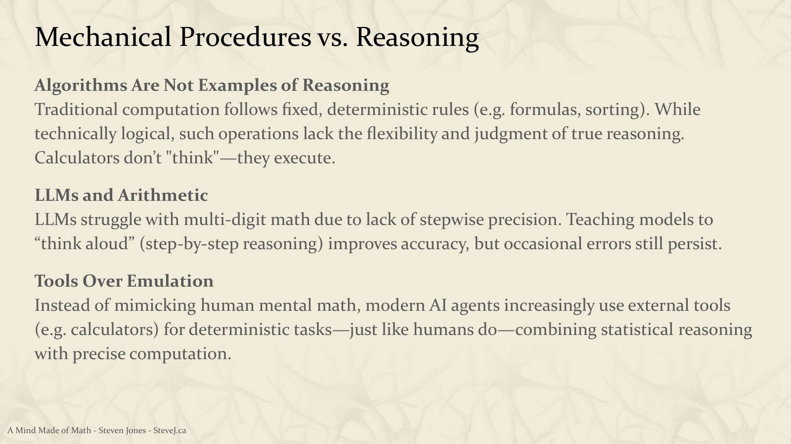 Slide 38: Mechanical Procedures vs. Reasoning