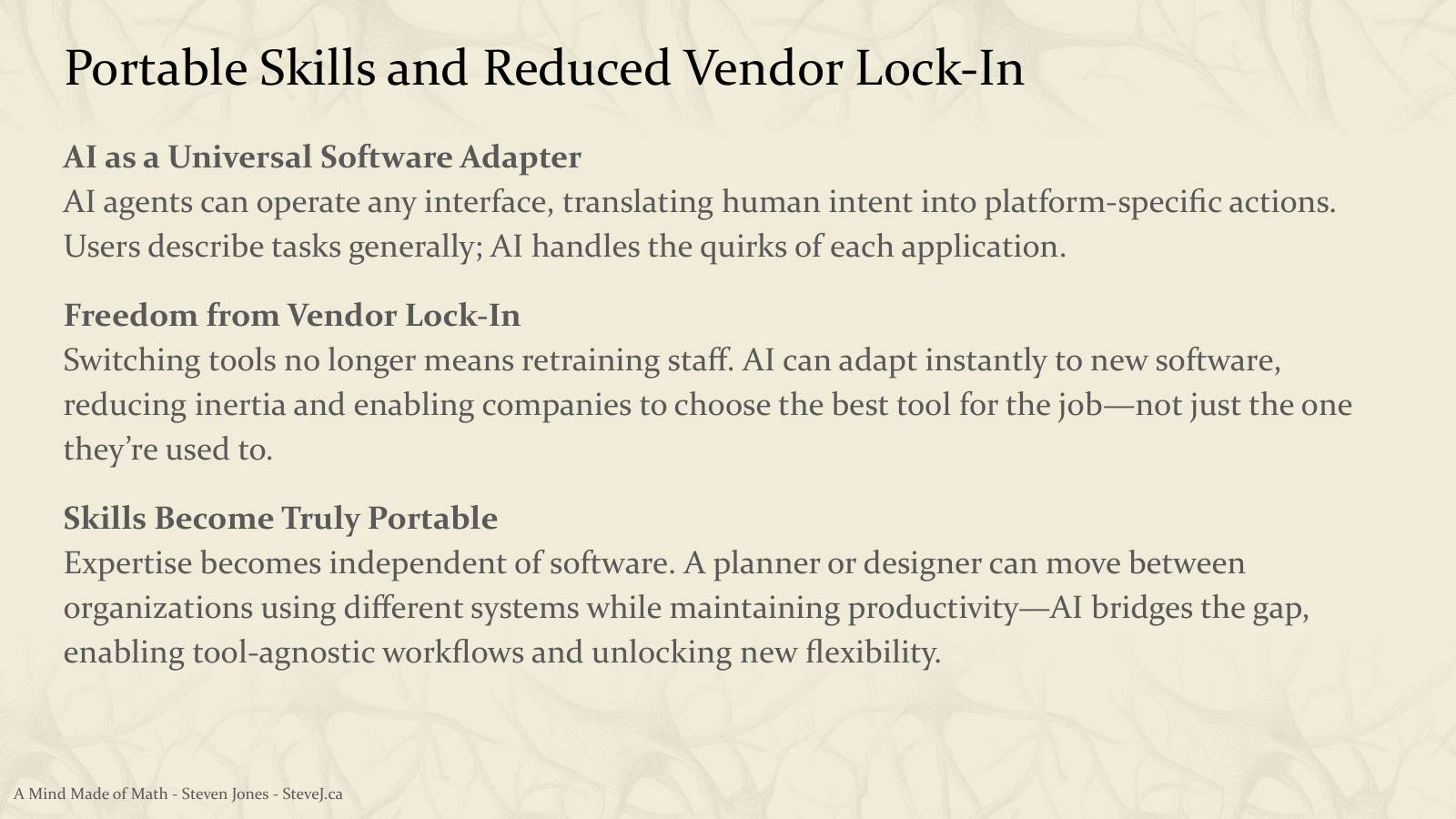 Slide 47: Portable Skills and Reduced Vendor Lock-In