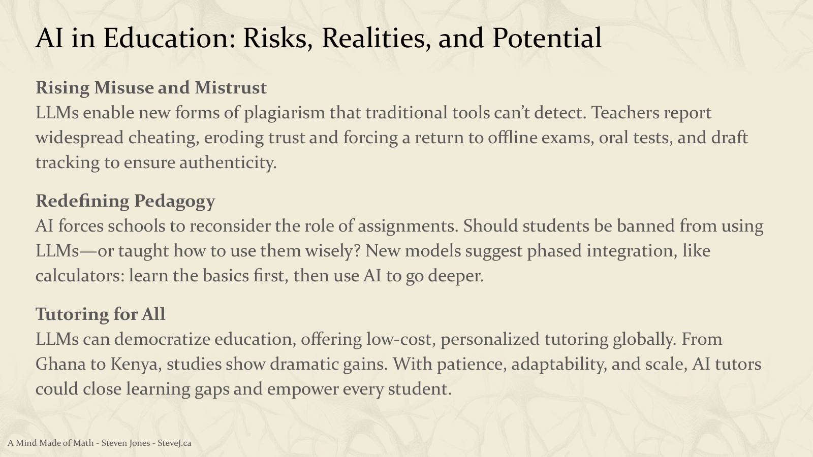 Slide 52: AI in Education: Risks, Realities, and Potential