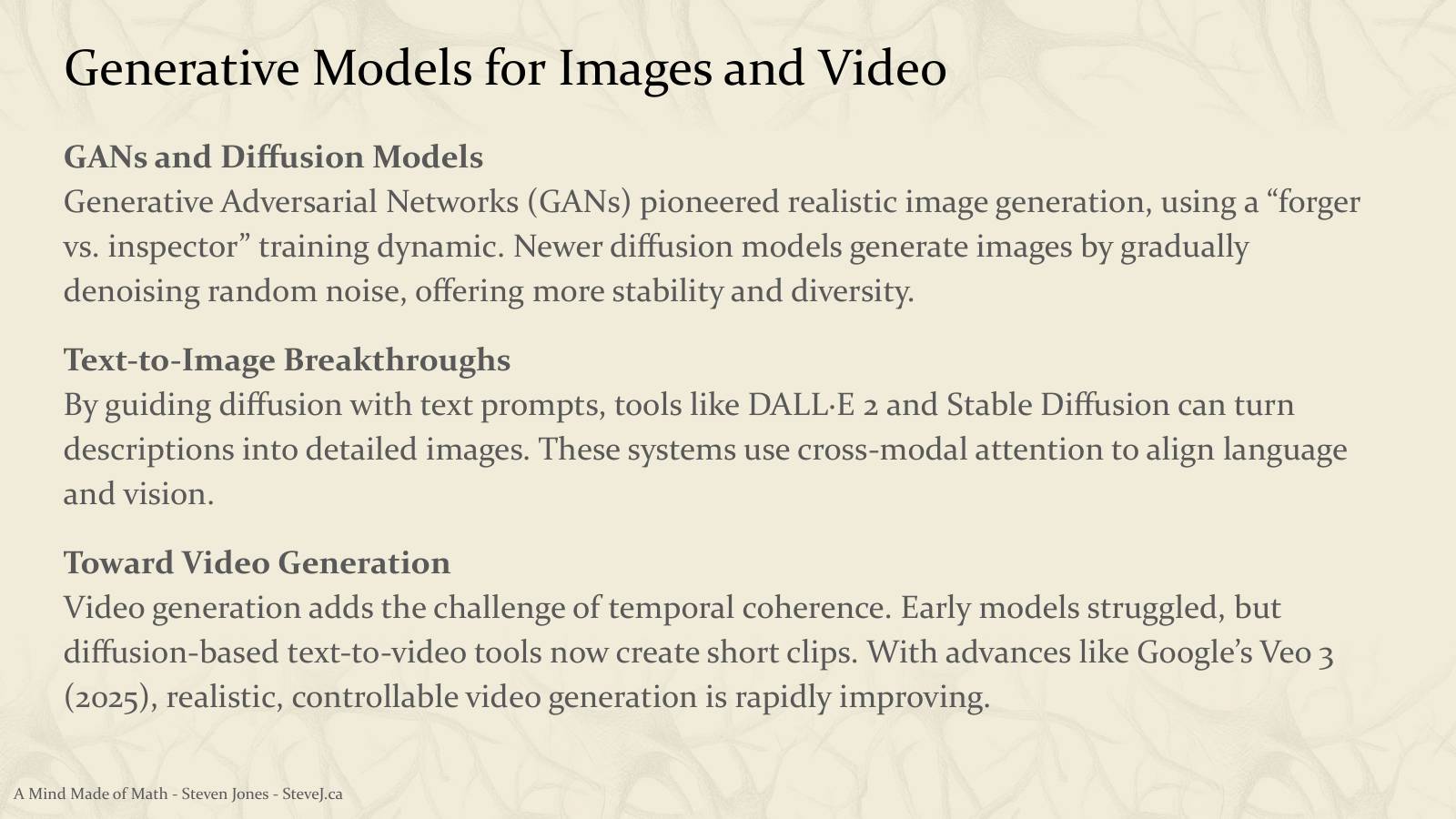 Slide 70: Generative Models for Images and Video
