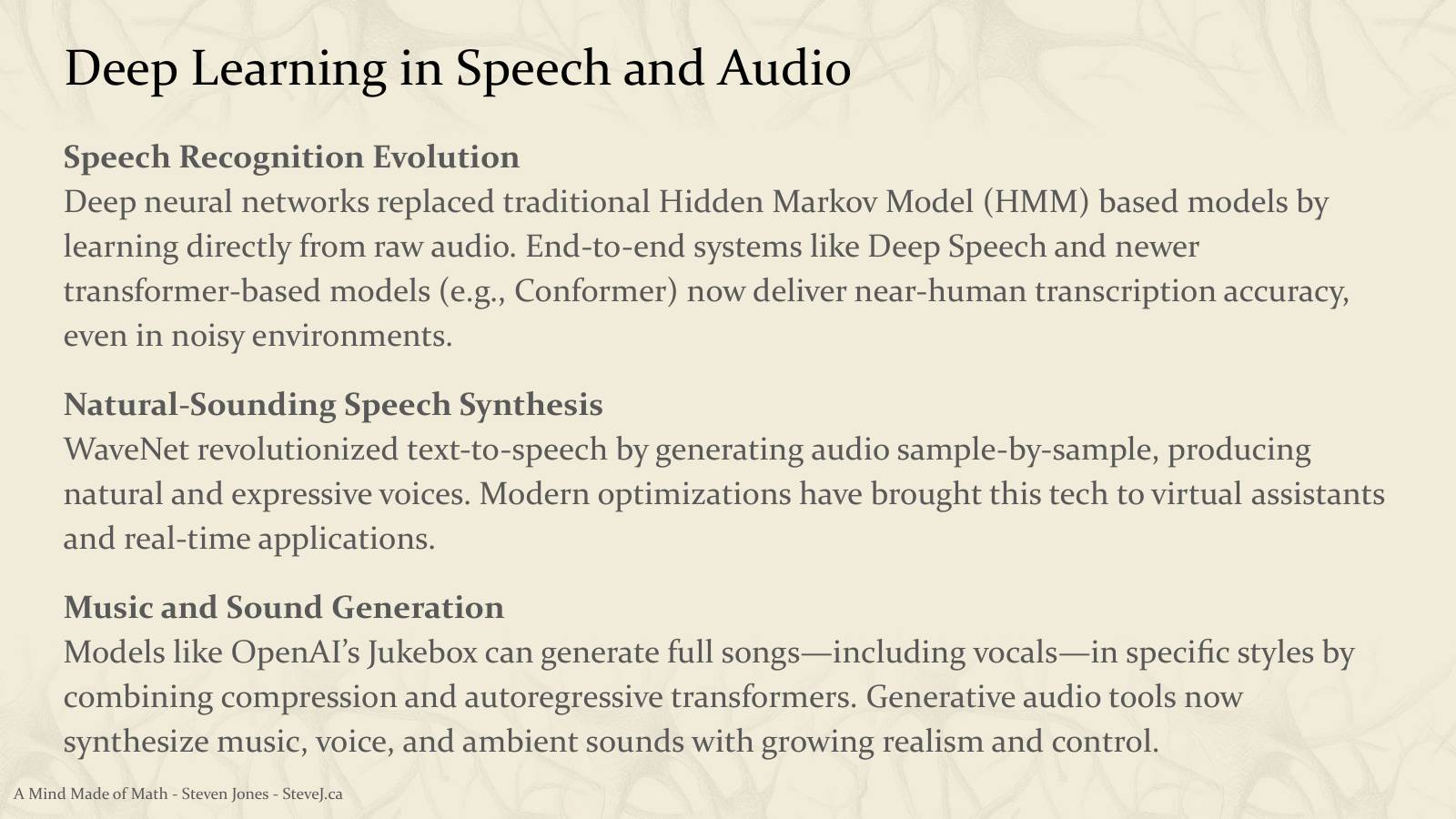 Slide 71: Deep Learning in Speech and Audio