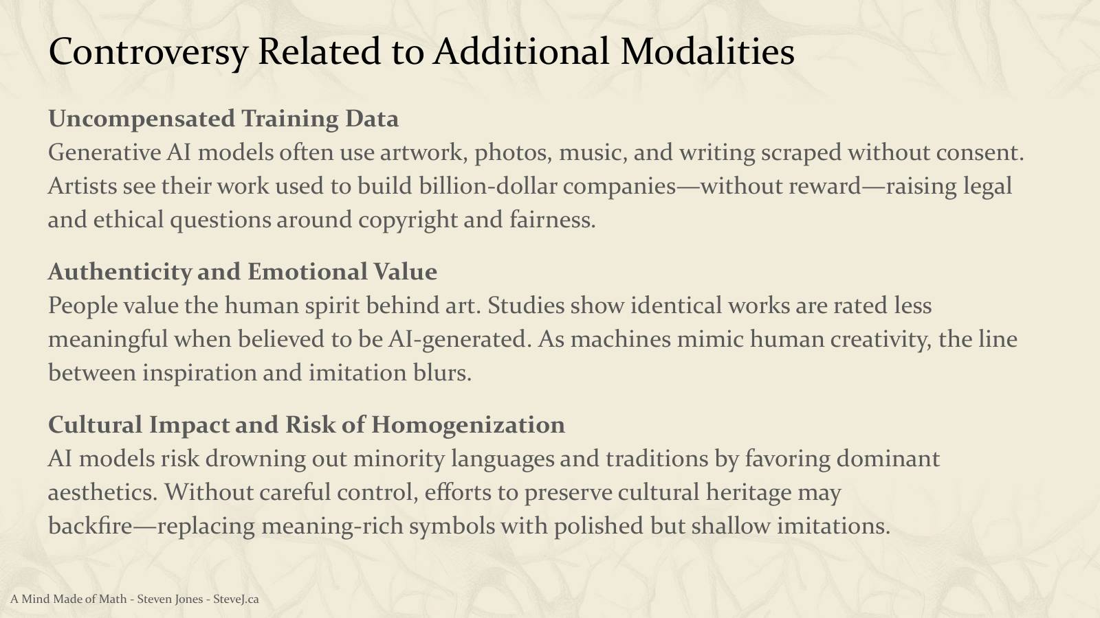 Slide 75: Controversy Related to Additional Modalities