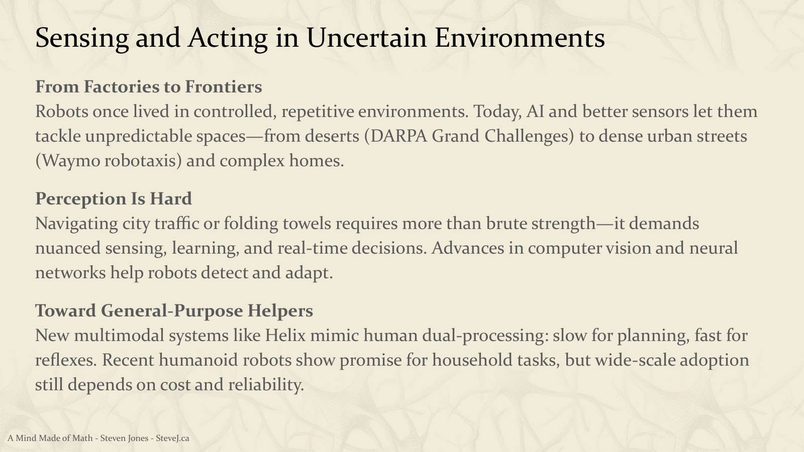 Slide 82: Sensing and Acting in Uncertain Environments