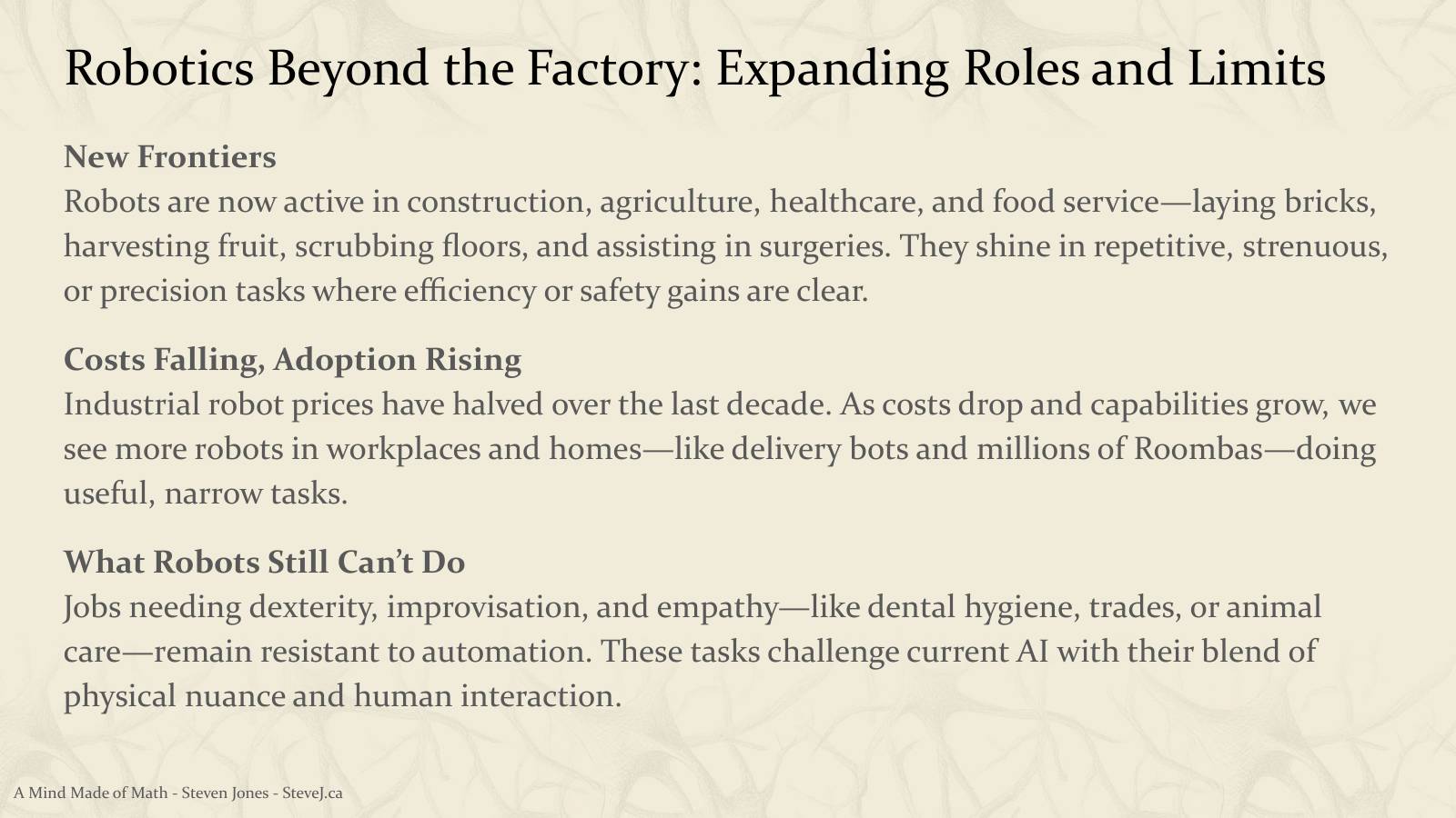 Slide 83: Robotics Beyond the Factory: Expanding Roles and Limits