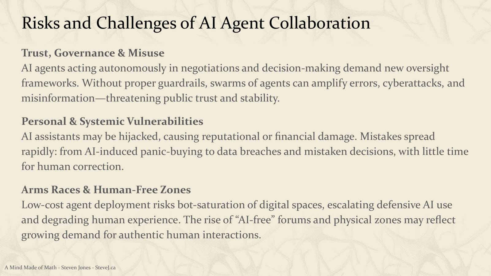 Slide 96: Risks and Challenges of AI Agent Collaboration