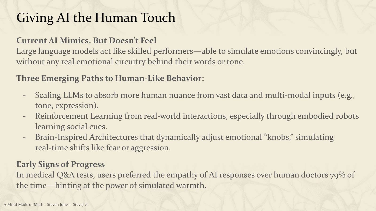 Slide 100: Giving AI the Human Touch