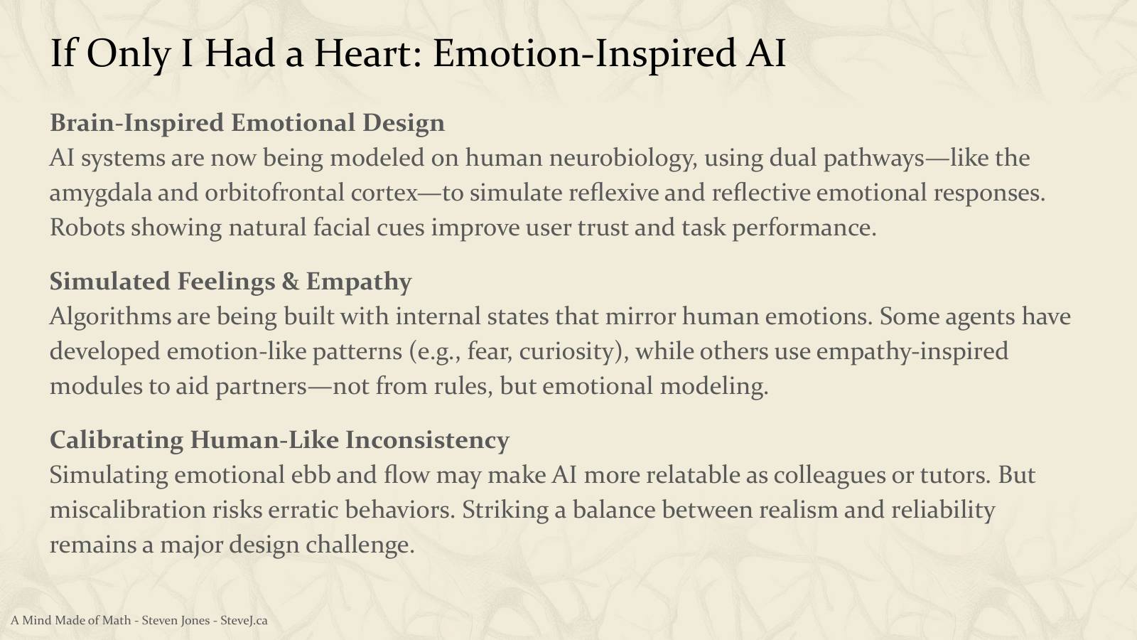 Slide 101: If Only I Had a Heart: Emotion-Inspired AI