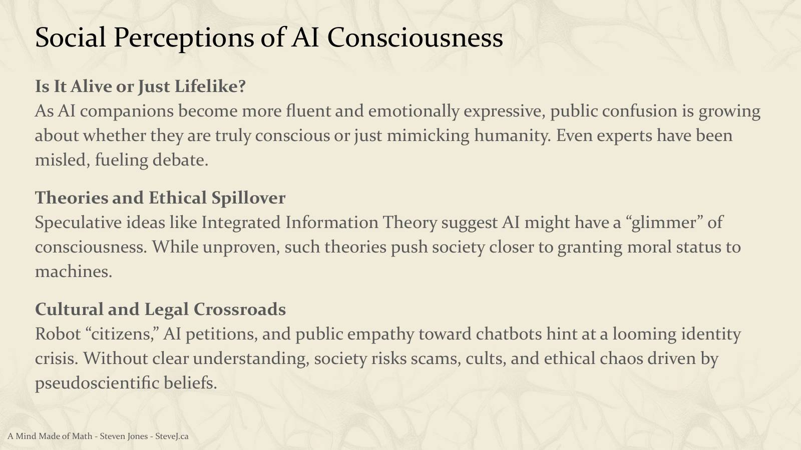 Slide 107: Social Perceptions of AI Consciousness