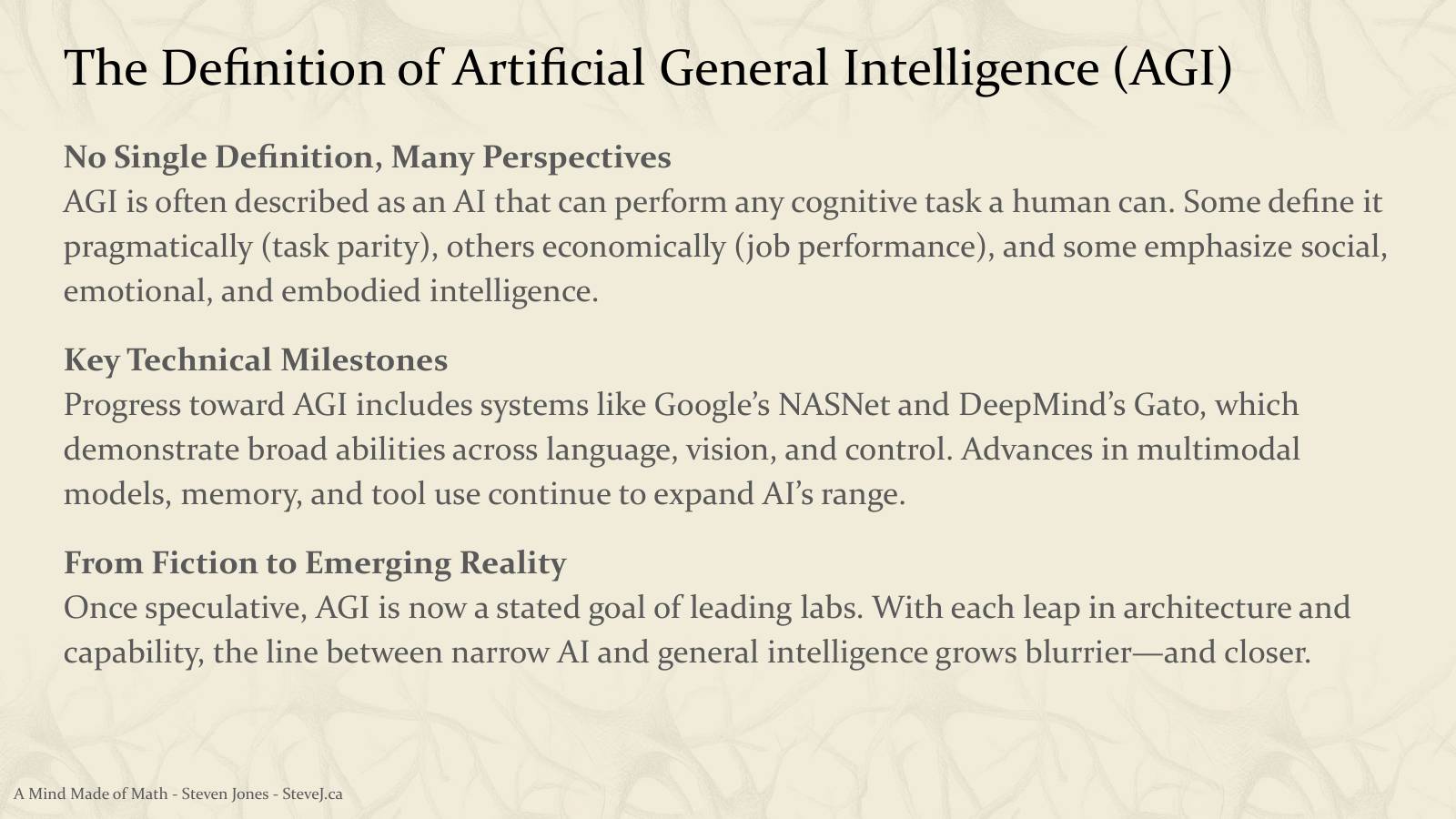 Slide 113: The Definition of Artificial General Intelligence (AGI)