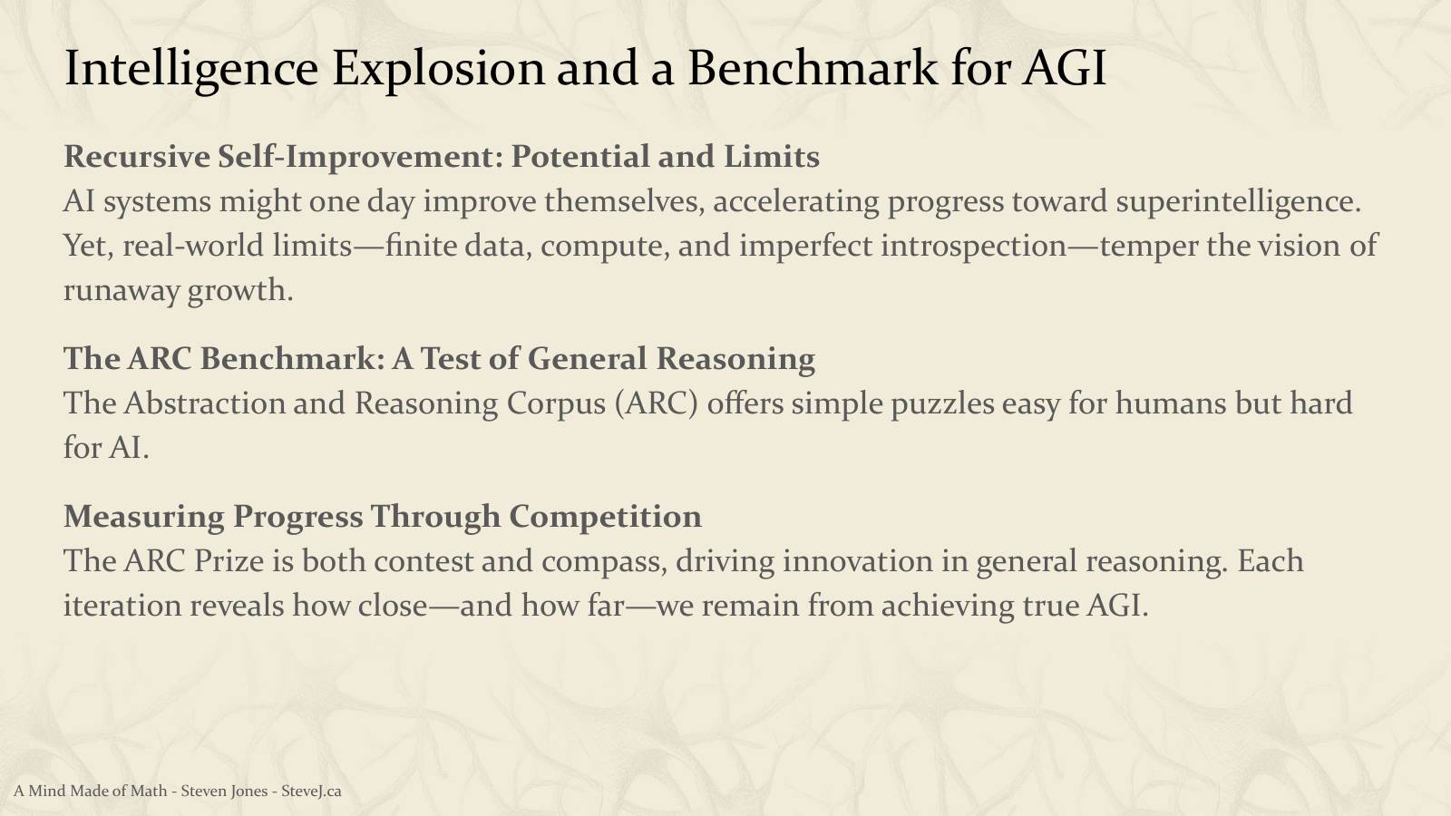Slide 117: Intelligence Explosion and a Benchmark for AGI