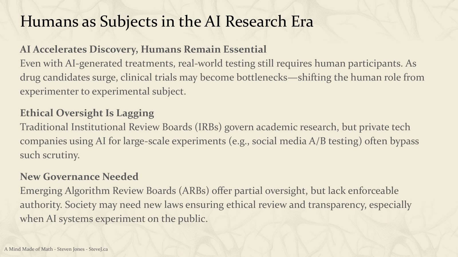 Slide 120: Humans as Subjects in the AI Research Era