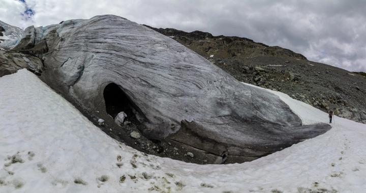 Ice cave at the edge of a glacier