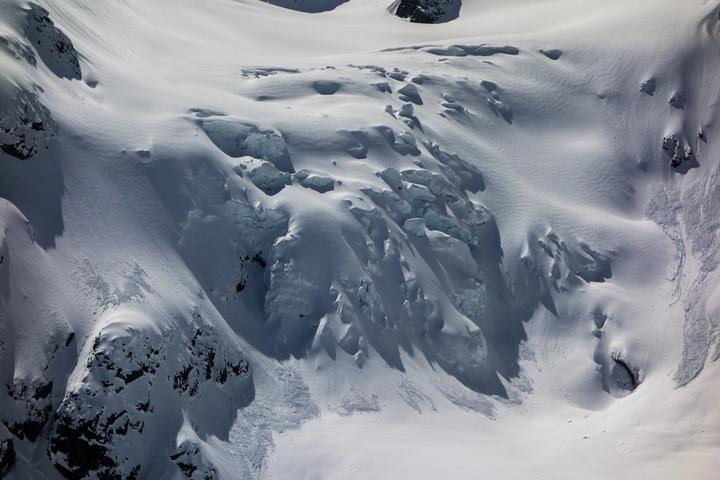 Crevassed glacier icefall